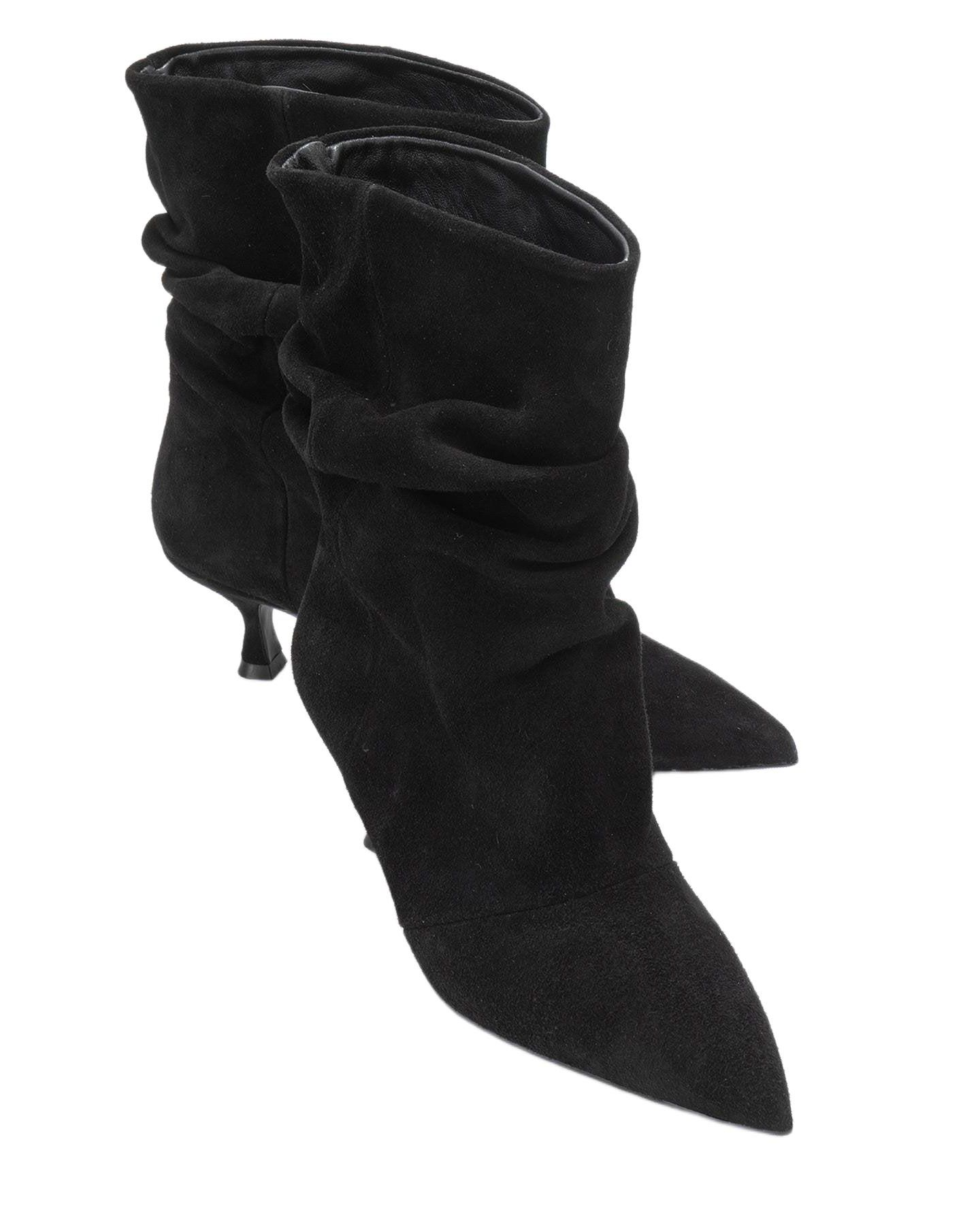 Женские ботинки Forever & Always Shoes Balei Leather Pointed Toe Boot, цвет: Чёрный замшевый — фото 2