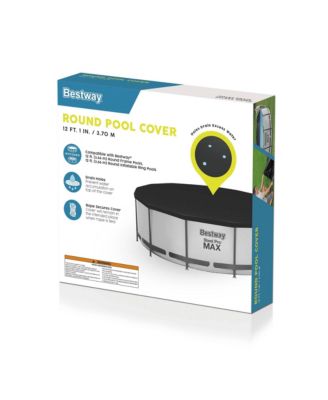 Flowclear 12 Foot Round Pool Cover w/ Drain Holes for Above Ground Pools