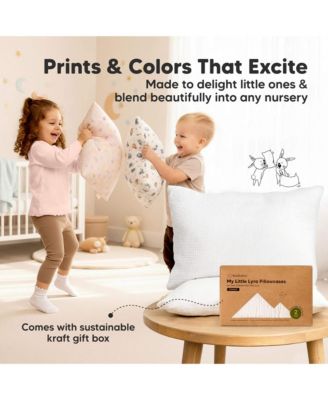 Toddler 2-Pack Lyra Muslin Pillowcases 13x18, Organic Cotton Muslin Pillow Case for Girls, Boys, Sleeping, Travel