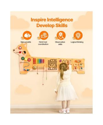 Puppy Activity Wall Busy Board Panels, 12 Activities, Montessori Sensory Wall Toy for Kids 3-12 Years