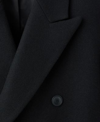 Men's Long Double-Breasted Wool Coat