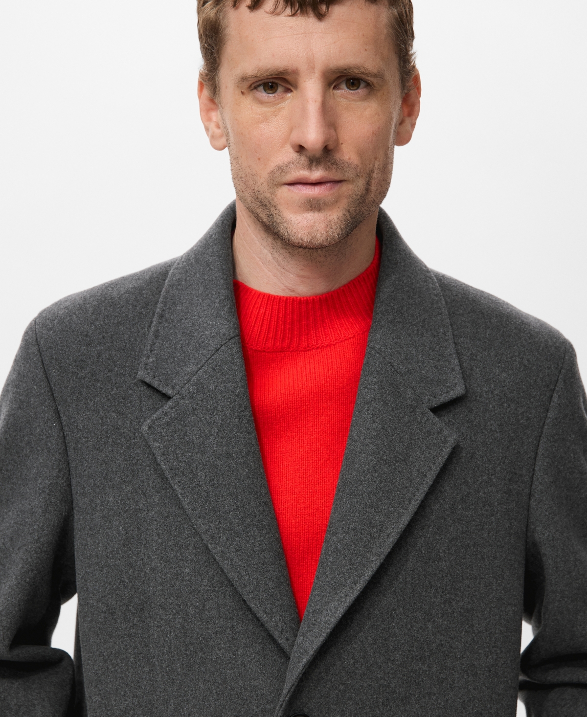 Mango Men's Long Wool Coat