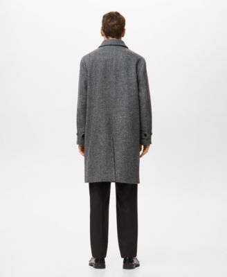 Men's Herringbone Wool-Blend Coat