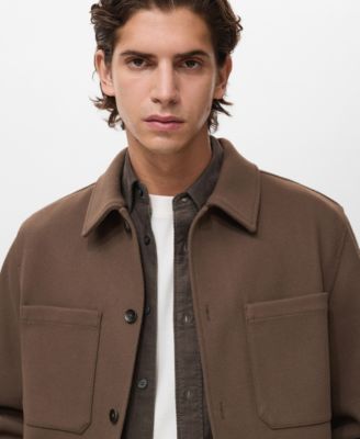 Men's Pockets Wool Overshirt