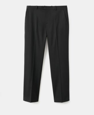 Men's Pleated Straight-Leg Suit Pants