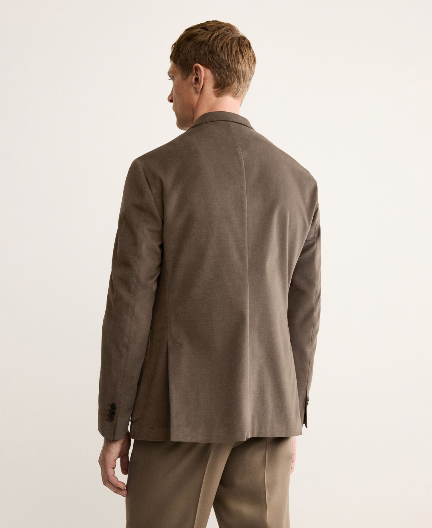 Мужской пиджак MANGO Structured Slim Fit Cotton Blazer, цвет: Карамельный — фото 3