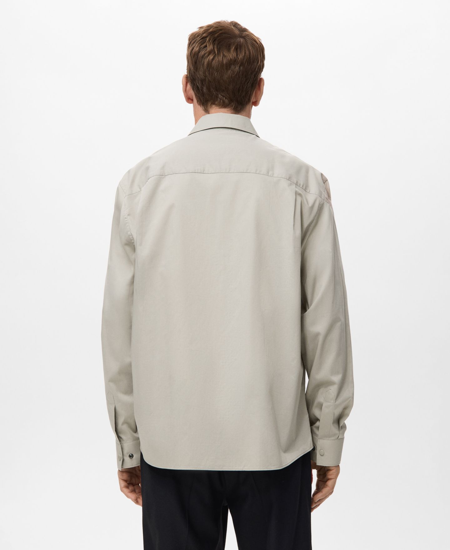 Мужская рубашка Mango Cotton Relaxed-Fit, цвет: Бежевый — фото 3