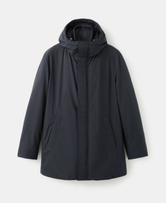 Men's Detachable Water-Repellent Quilted Parka