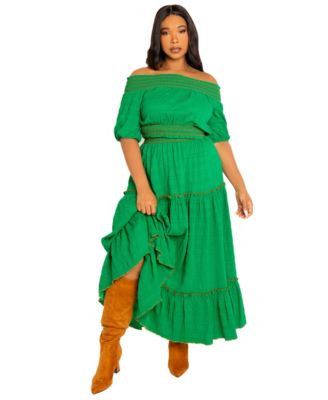Plus Size Smocked Top and Skirt Two Piece Set