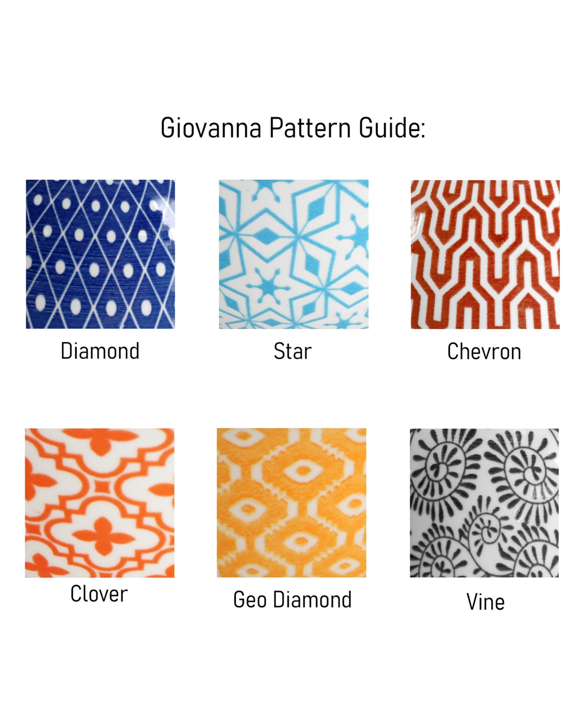 Elama Giovanna Pasta Bowls, Set of 6, Service For 6