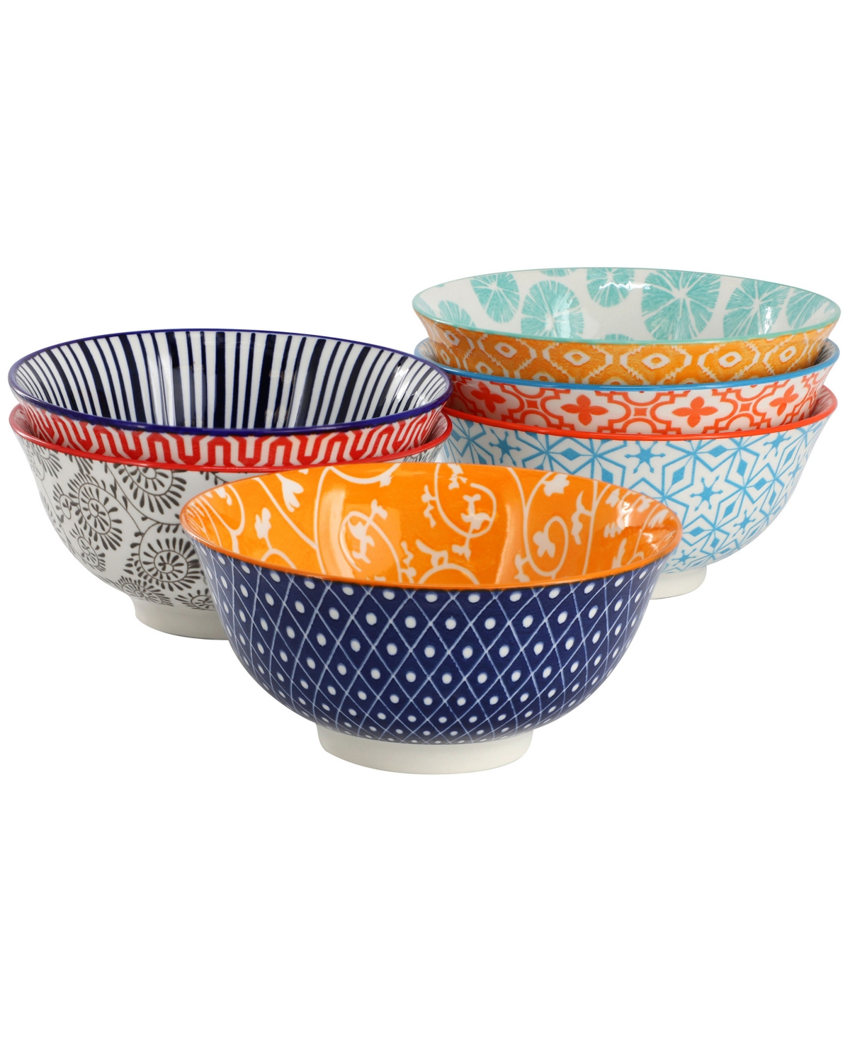 Elama Roxey Footed Bowls, Set of 6, Service For 6