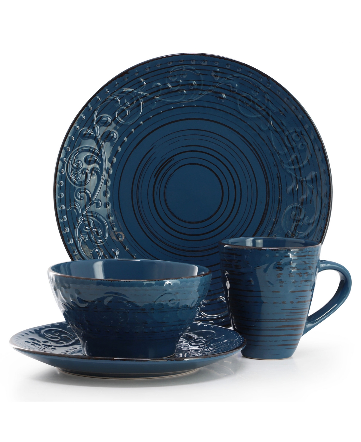 Elama Malibu 16-Pc. Dinnerware Set, Service For 4