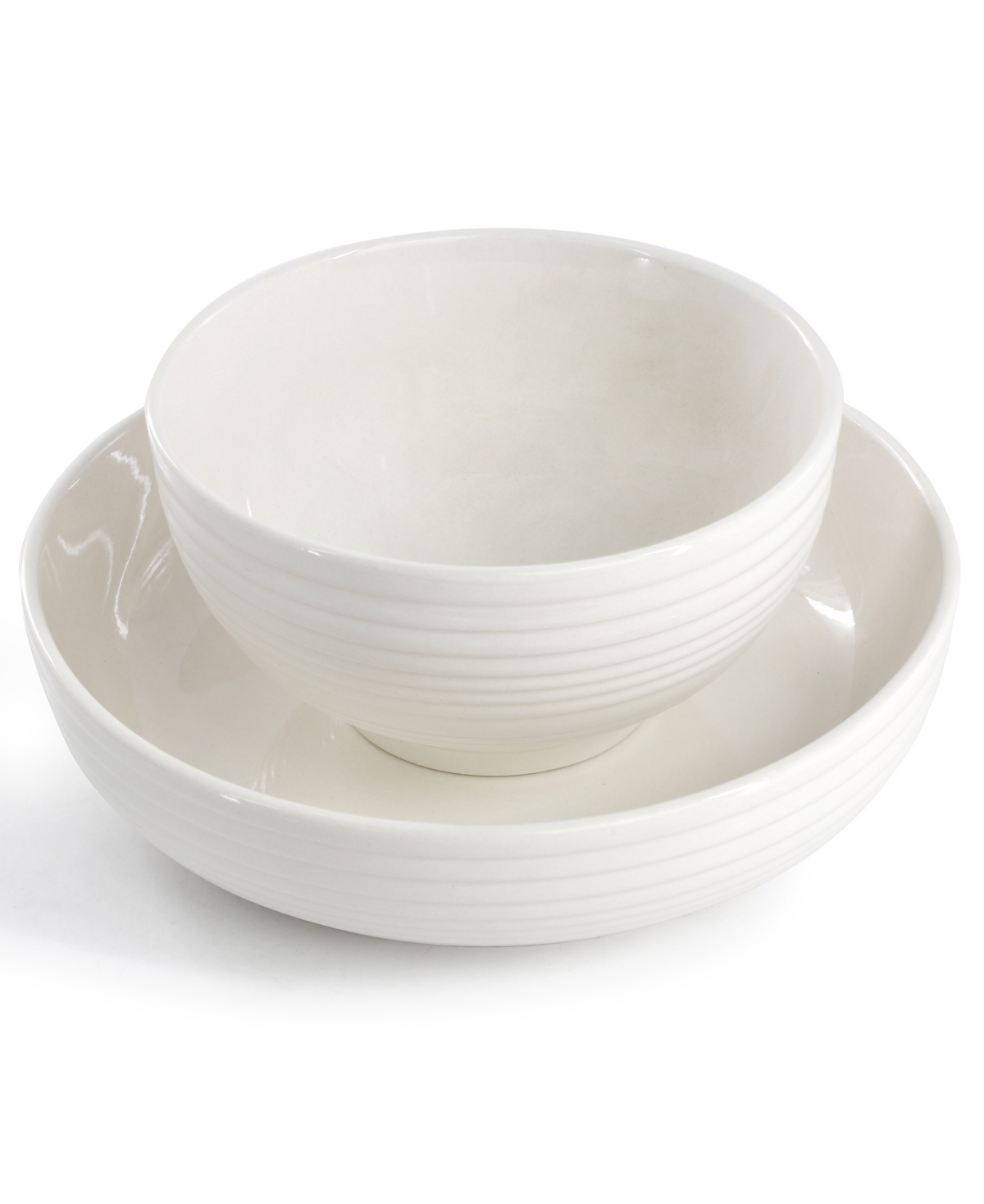 Elama Nikki Ribbed 18-Pc. Dinnerware Set, Service For 6