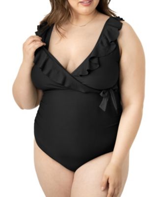 Maternity Busty Nursing One Piece Wrap UPF 50 Swimsuit (E-I Cups)