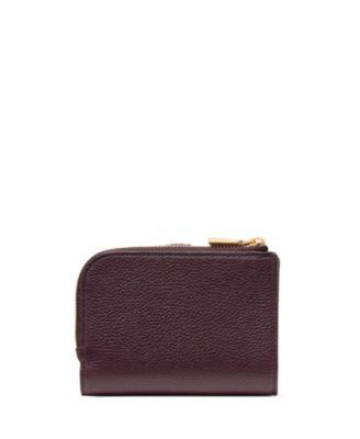 Deco Pebbled Leather Compact Wallet