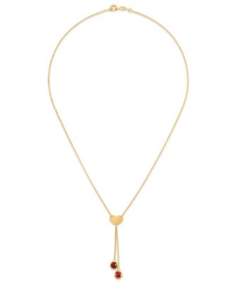 Garnet (2-3/8 ct. t.w.) Polished Heart Lariat Necklace in 14k Gold Over Sterling Silver (Also Available in Citrine)