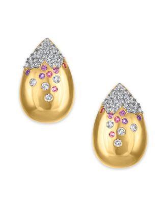 Multi-Gemstone Confetti Teardrop Earrings in 14k Gold Over Sterling Silver