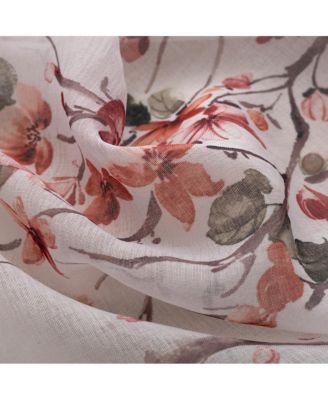 Amelia Printed Doily Grommet Light Filtering Curtain Panels for Bedroom 54" x 84" Rose