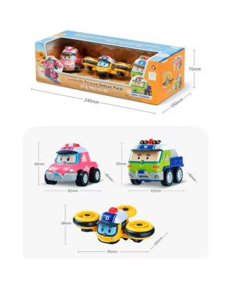 Die-Cast Rescue Vehicle Set (Droney, Sandy, Keaton) | Perfect Birthday Toy Car Gift for Kids' Role Play & Learning