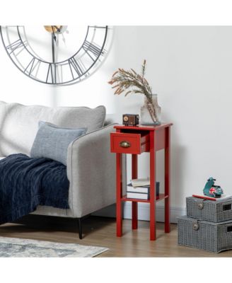 2-Tier Side Table with Drawer Shelf, End Table
