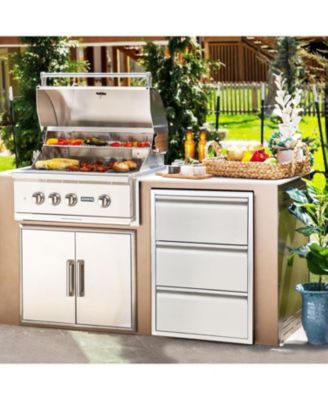 Outdoor Kitchen Drawers, Stainless Steel with Paper Towel Holder, Smooth Glide, Durable BBQ Storage