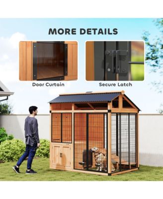 Extra Large Dog House with Activity Platform, Storage Cabinet