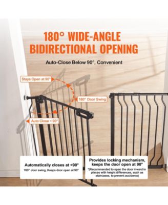 Extra-Wide Walk-Thru Safety Gate with Auto-Close, 29.5"-48.4", Black