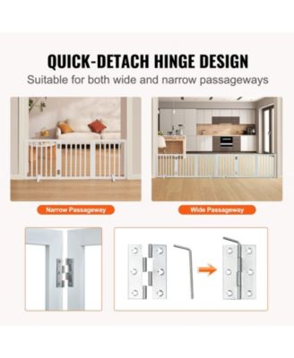 3-Panel Foldable Freestanding Pet Gate, 60" W x 24" H, White