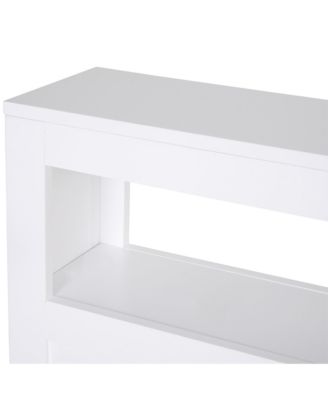 Wood Rolling Slim Narrow Bathroom Floor Side Storage Cabinet