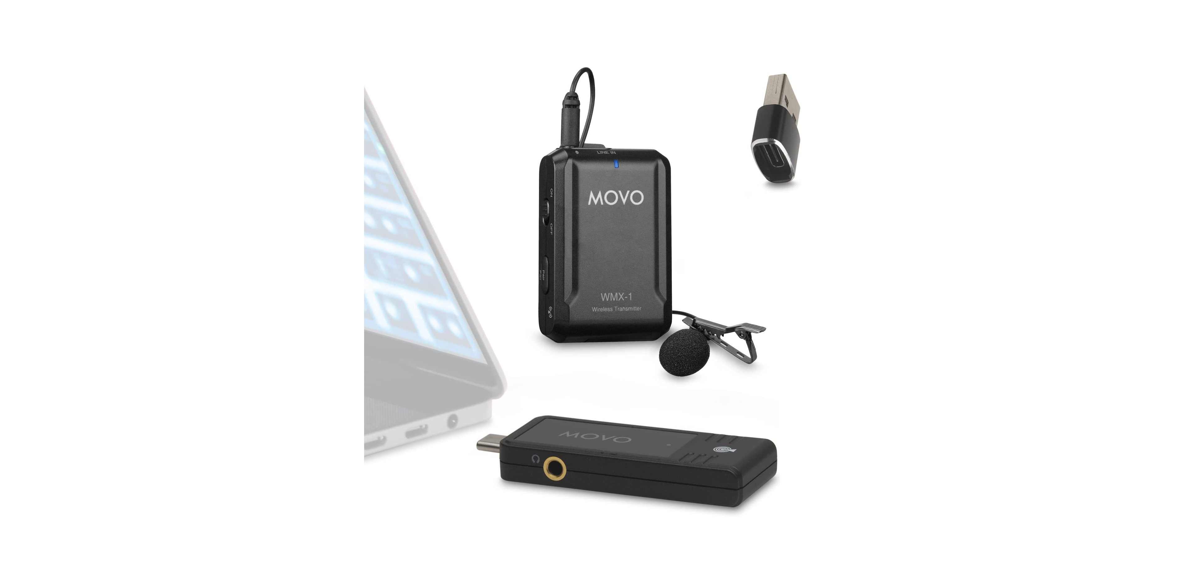 Movo Wmx-1-Ul Wireless Lavalier Microphone System for Usb-c or Usb-a