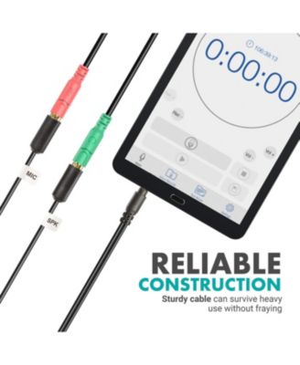 TCB1 3.5mm TRS (Female) Microphone to TRRS (Male) Smartphone Adapter