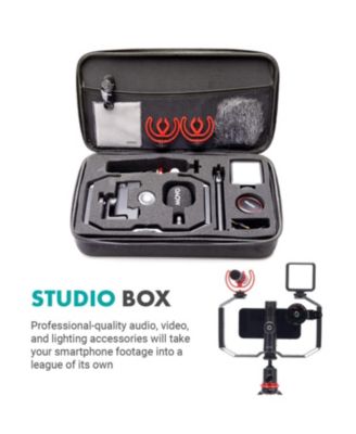 iVlog3 Smartphone Video Bundle with Microphone, Mini Tripod, LED Camera Light, Wide-Angle Lens