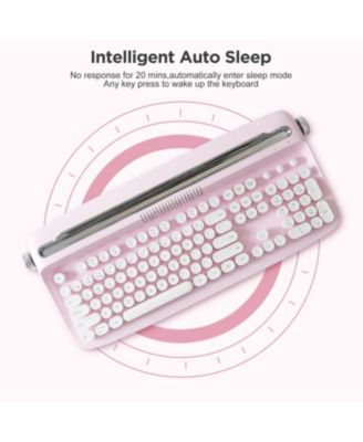 ACTTO B503 Wireless Keyboard Retro Bluetooth Aesthetic Typewriter Style Keyboard with Integrated Stand