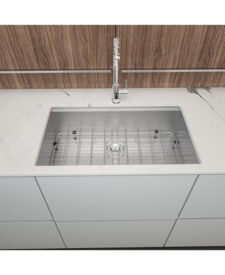 30x19x9inch 16 Gauge 304 Stainless Steel Undermount Single Bowl Ledge Workstation Kitchen Sink with Full Accessories