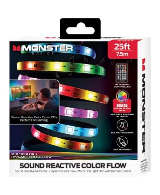 25-Ft IR Remote Controlled RGB-IC LED Indoor Light Strip with Dynamic Color Flow and Sound Reactive Effects