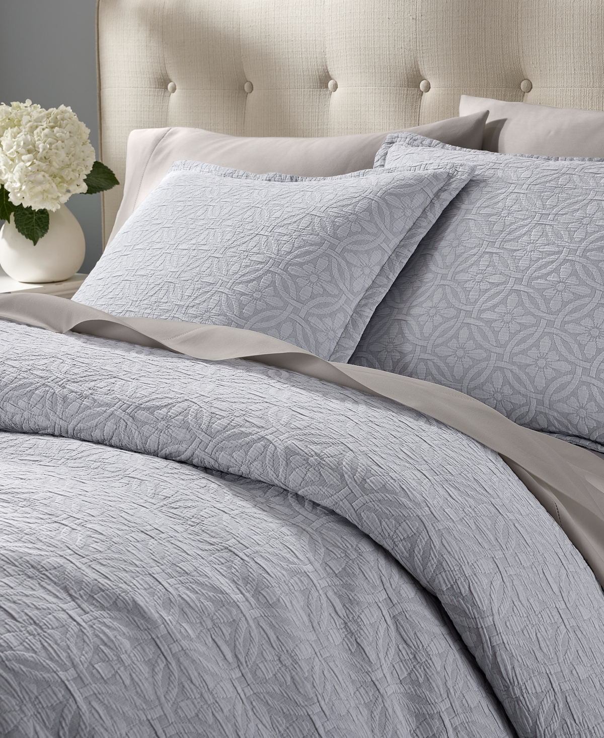 Charter Club Lattice Medallion Gray 3-Pc. Comforter Set