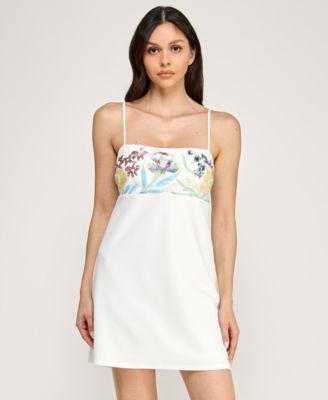 Juniors' Square Neck Short Dress