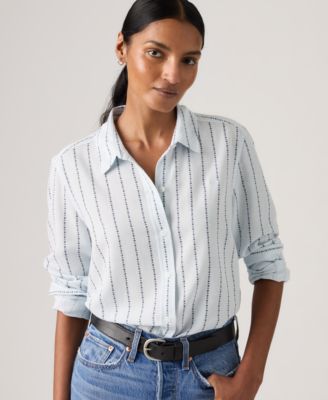 Women's Striped Point Collar Shirt