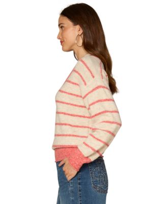 Women's Novelty Stitch Striped Sweater