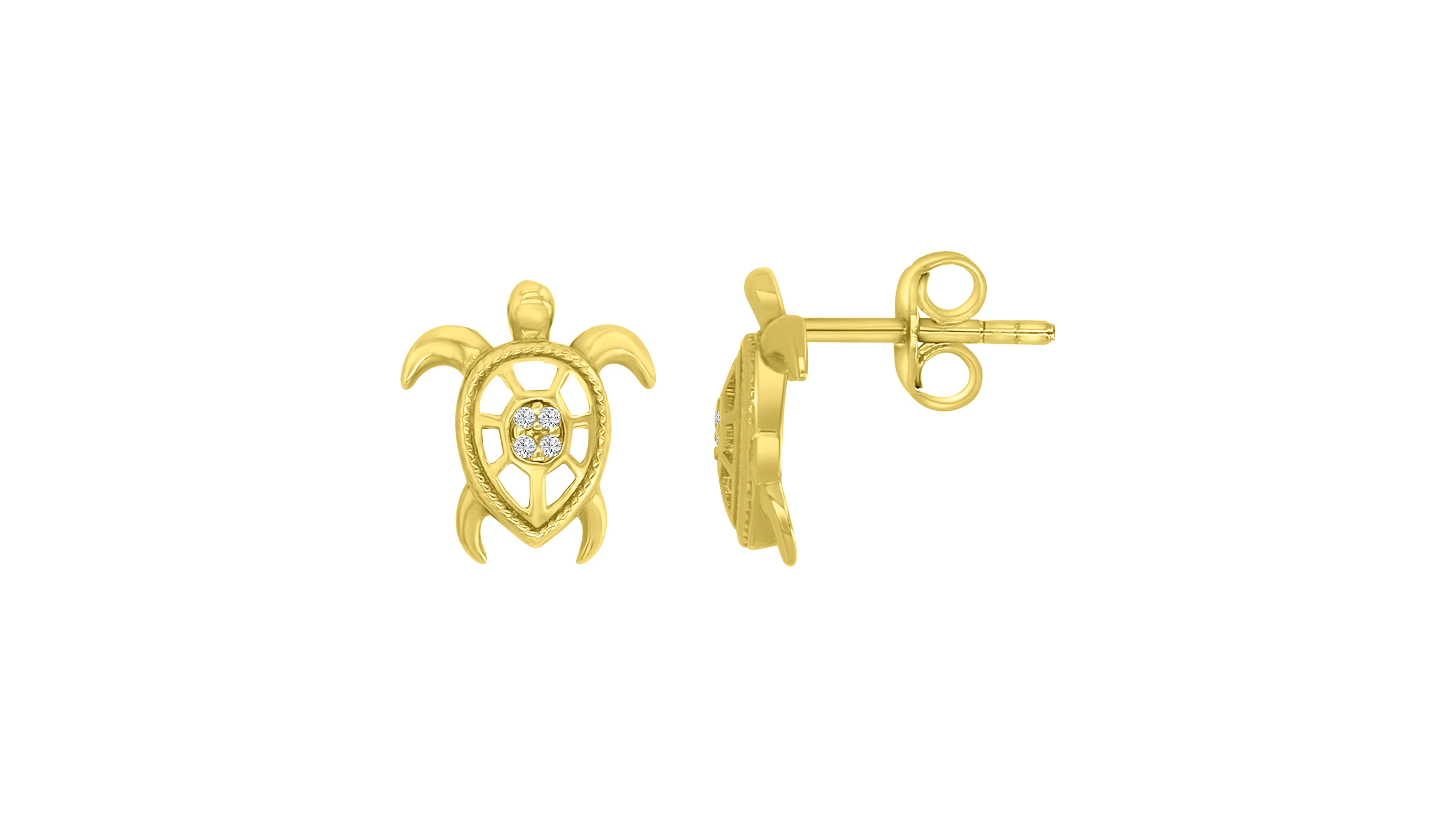 Macy's Diamond Accent Sea Turtle Stud Earrings