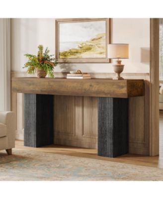 63" Long Entryway Table, Farmhouse Console Table Behind The Couch, Wooden Foyer Stand Entry Station for Entrance