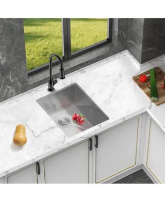 huluwat 19x20x9inch Undermount Kitchen Sink Stainless Steel Single Bowl 16 Gauge Deep Basin