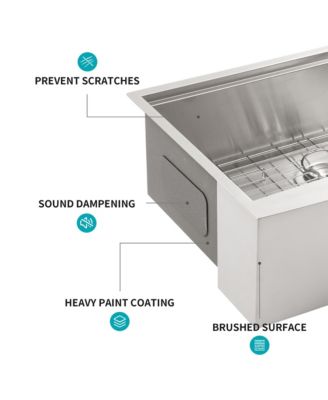 huluwat 33x22x10inch Stainless Steel Farmhouse Kitchen Sink Apron Front Workstation 16 Gauge