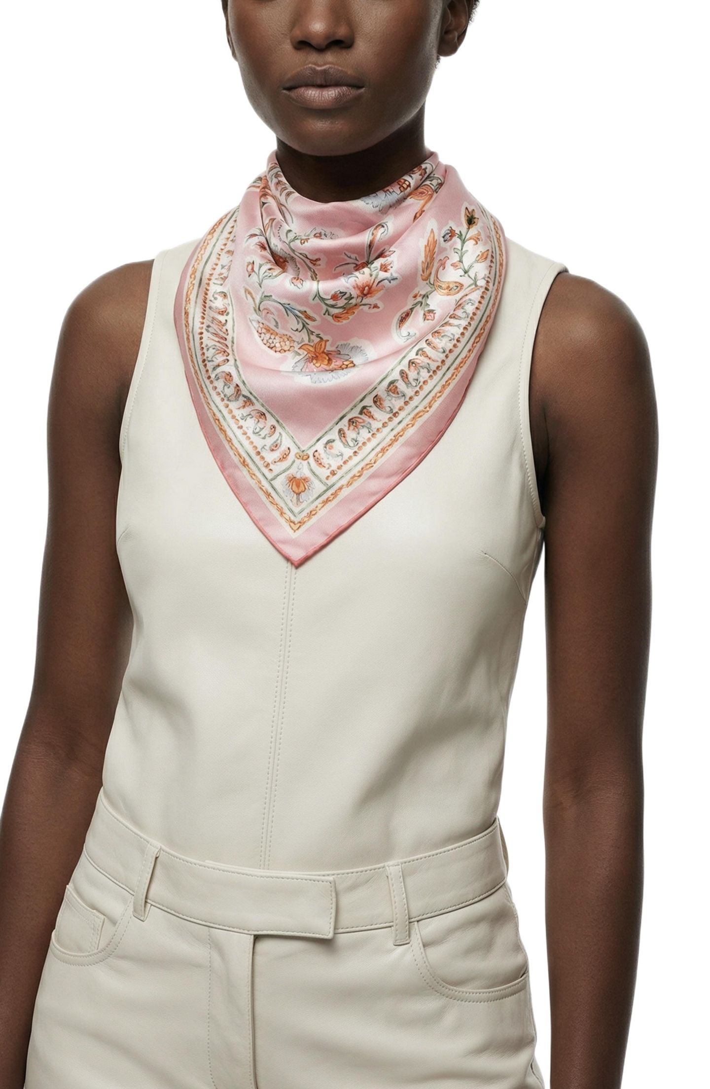 Женский шарф Jessie Zhao New York Blush Charm Double Sided Silk, цвет: Розовый — фото 3
