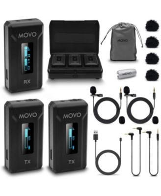 WMX-2-DUO Dual Wireless Lavalier Microphone System with Charging Case for Cameras