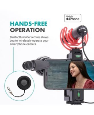 iVlog1 Vlogging Kit for iPhone with Shotgun Mic, LED Light, Tabletop Tripod, Fullsize Tripod and More