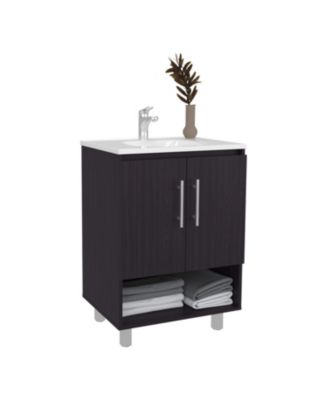 Texas Freestanding Bathroom Vanity Cabinet with Double Doors,Elevated Base, Modern Design for Sink Installation and Organized Storage