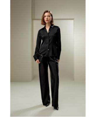 Women's Elegant Silhouette Silk Shirt