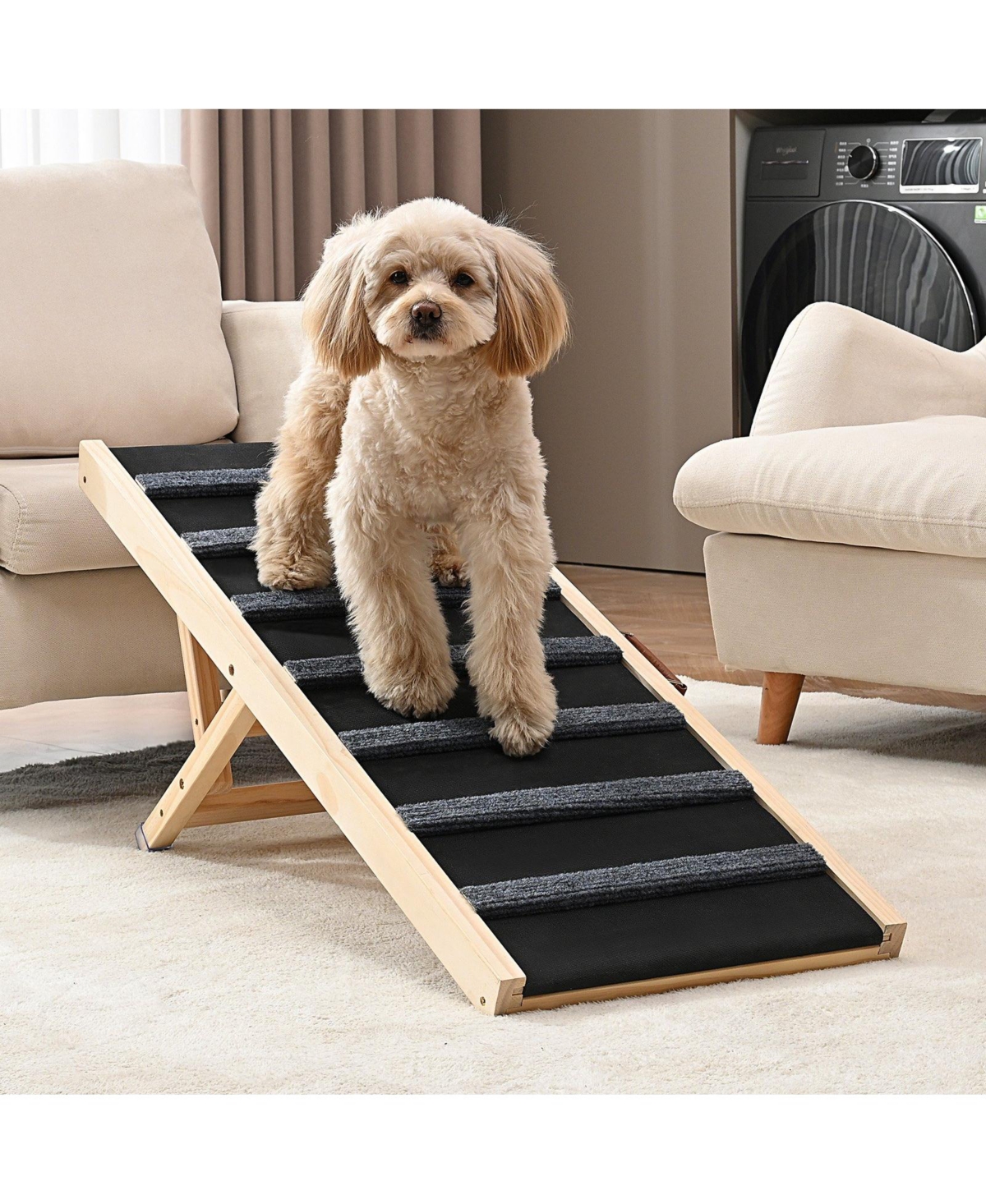 Adjustable Wooden Folding Pet Ramp, 39.3"
