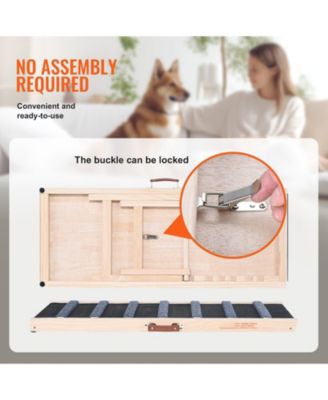 Adjustable Wooden Folding Pet Ramp, 39.3"